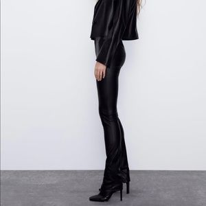 Zara Extra Long Faux Leather Legging